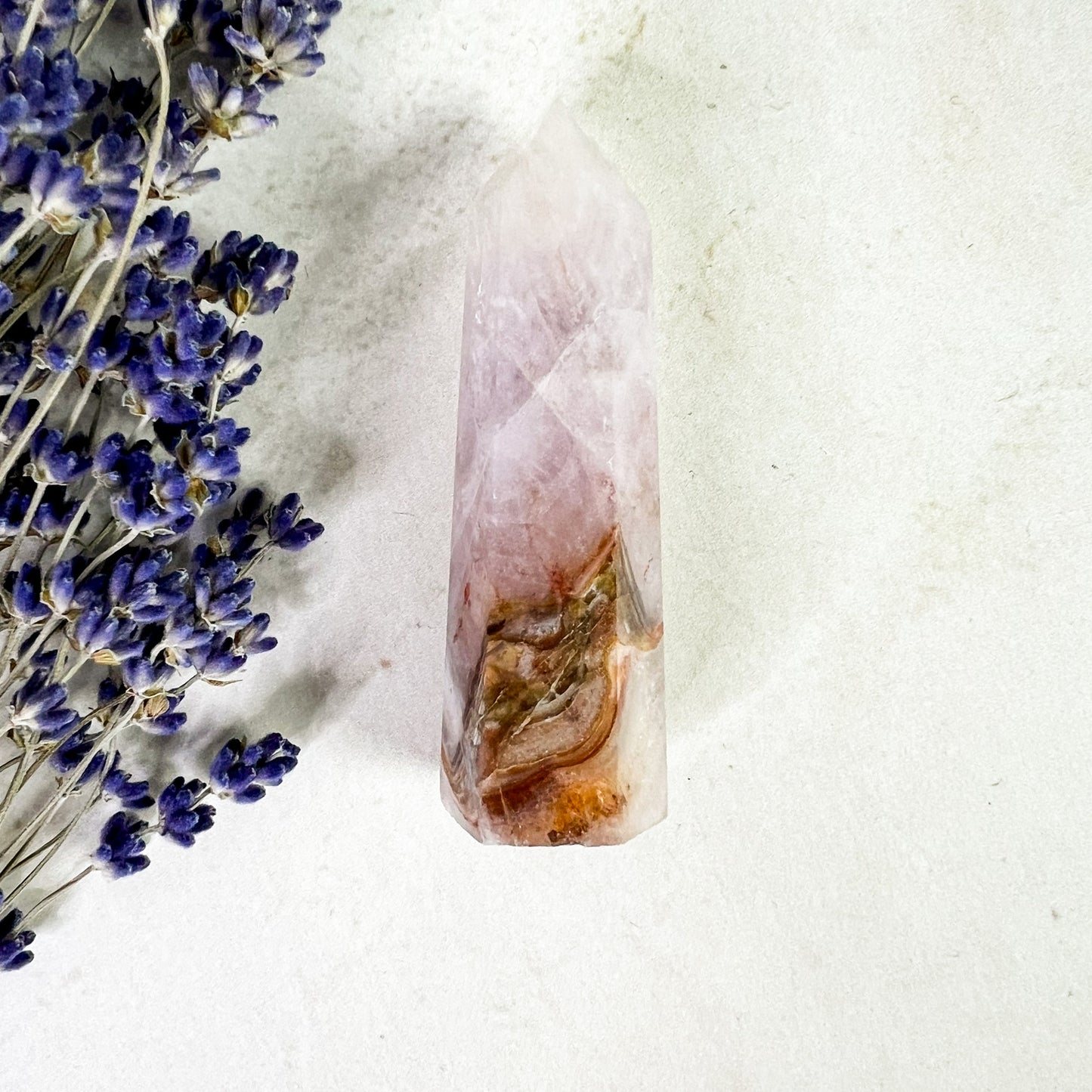 Natural Amethyst Lace Agate Crystal Tower - Protection Crystal - Stress Relief - Stability