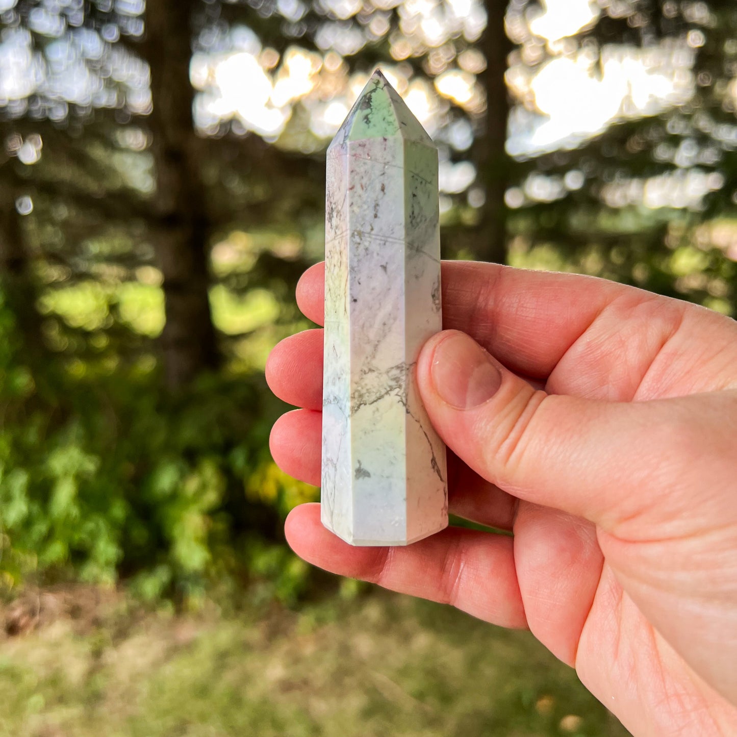 Angel Aura Howlite Crystal Tower