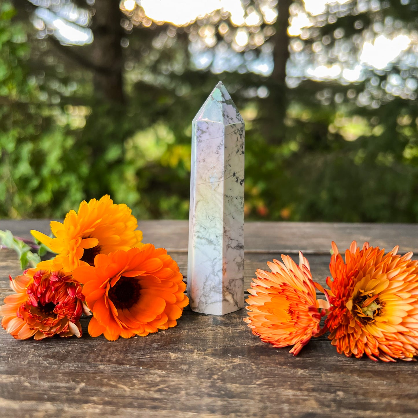 Angel Aura Howlite Crystal Tower