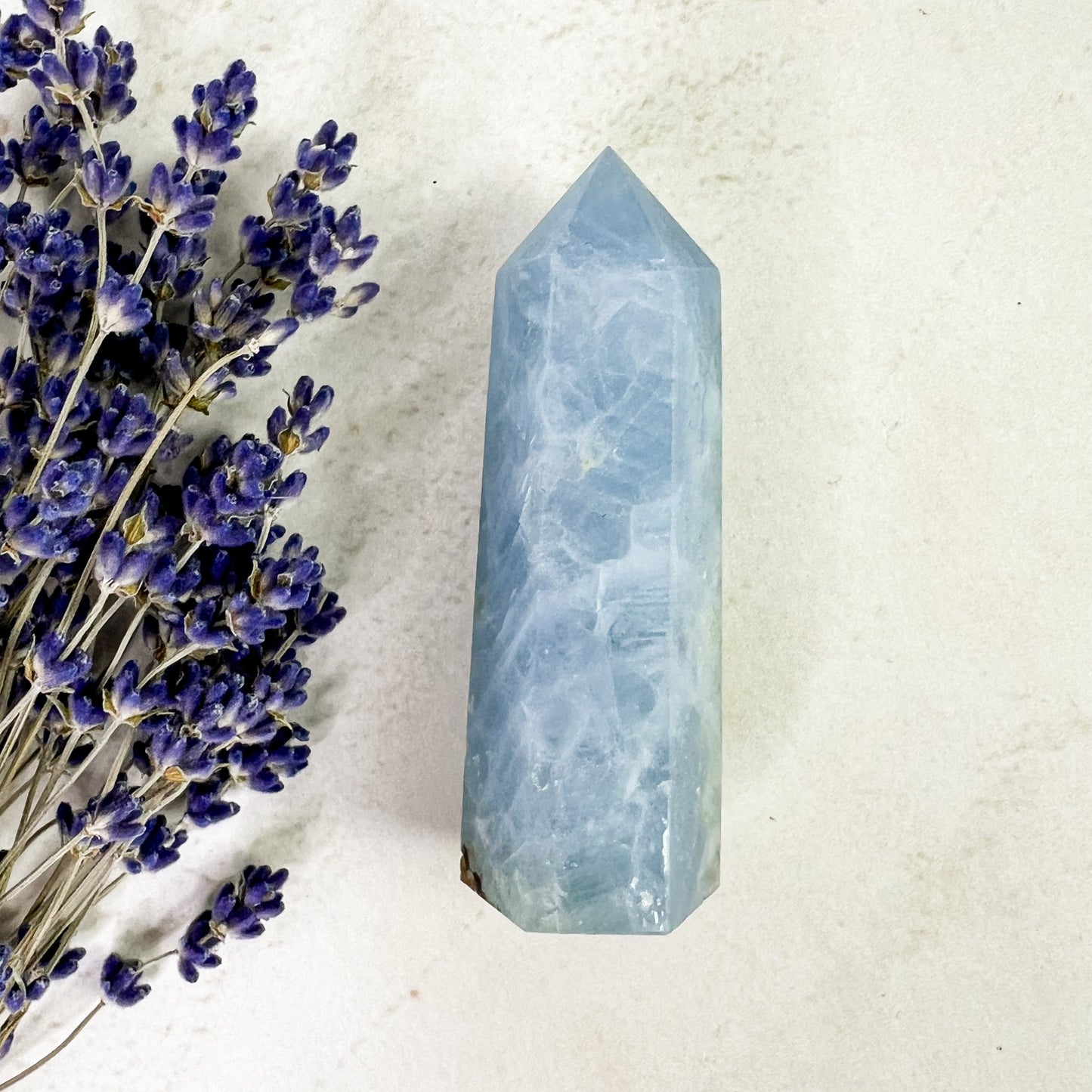 Blue Calcite Tower - Crystal Tower - Soft Blue Calcite Points - Crystal Healing - Energy Healing