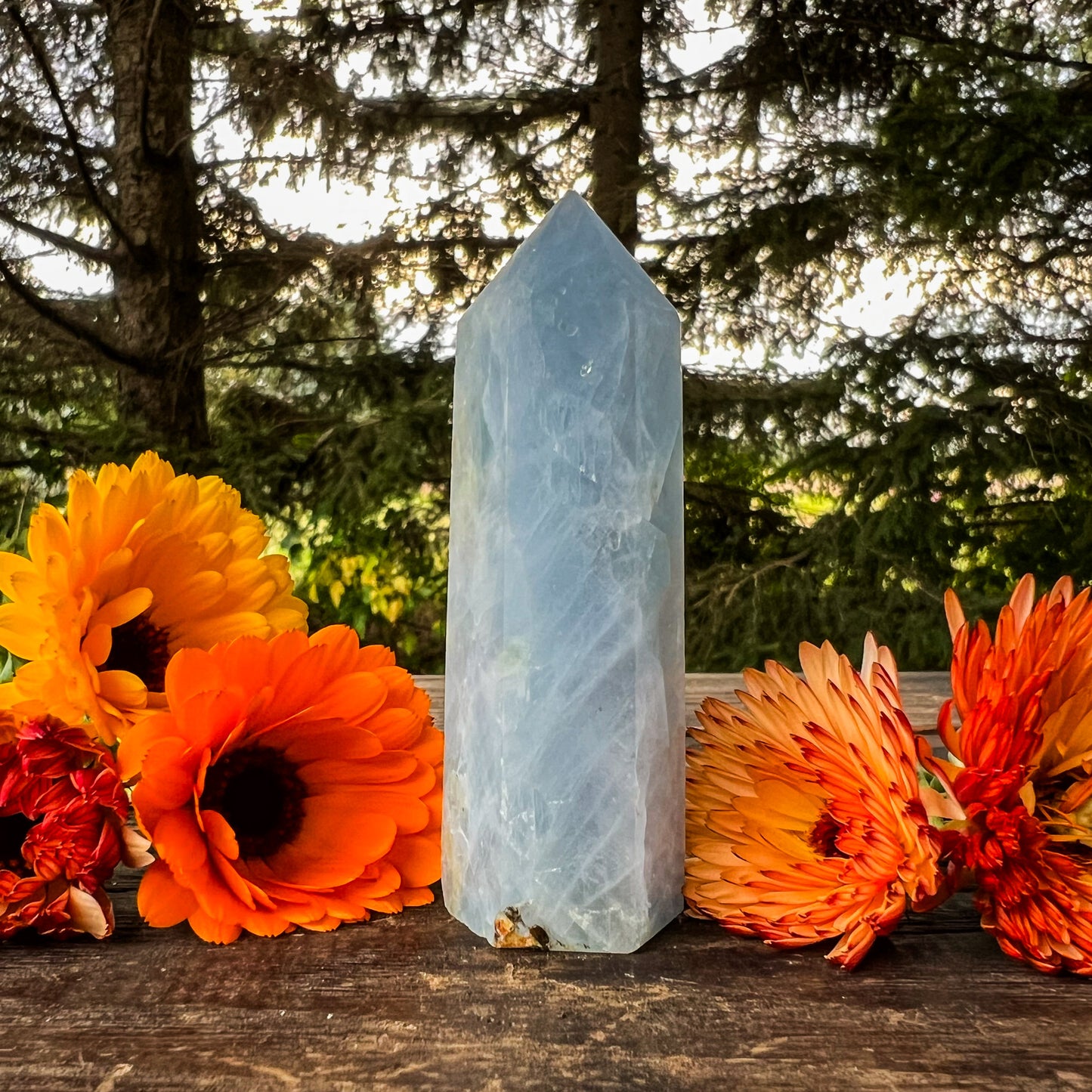 Blue Calcite Tower - Crystal Tower - Soft Blue Calcite Points - Crystal Healing - Energy Healing