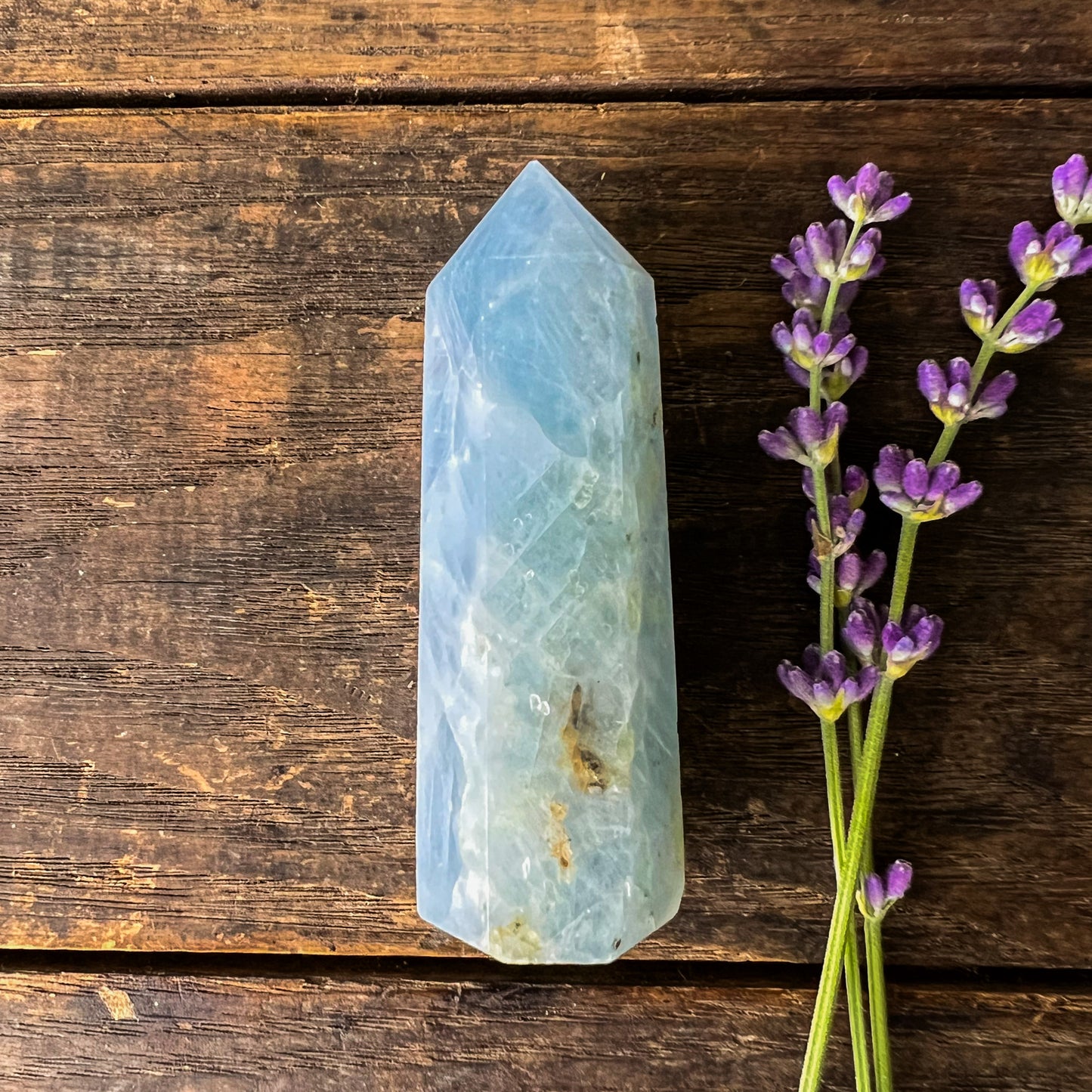Blue Calcite Tower - Crystal Tower - Soft Blue Calcite Points - Crystal Healing - Energy Healing