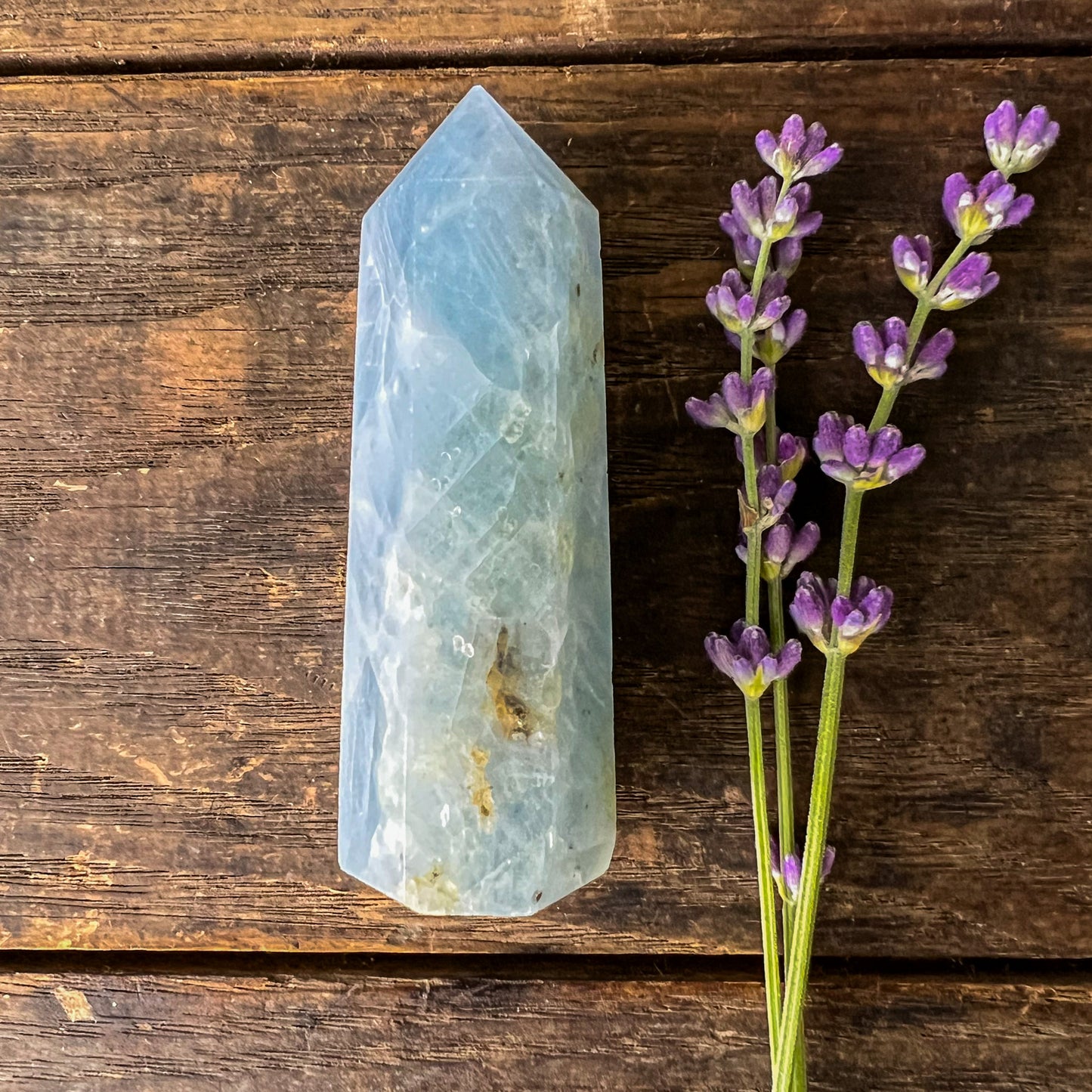 Blue Calcite Tower - Crystal Tower - Soft Blue Calcite Points - Crystal Healing - Energy Healing