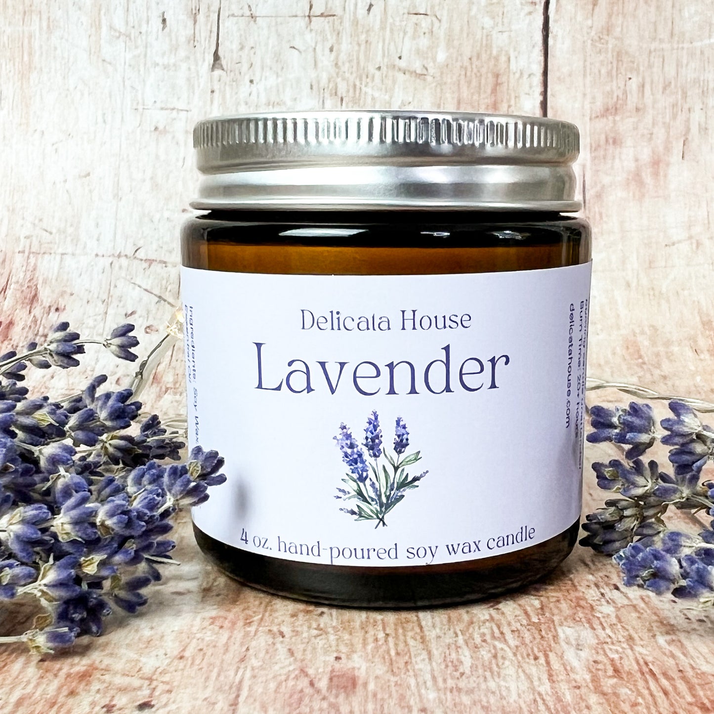 Lavender Candle - Jar Candle with Pure Essential Oils - Calming Container Candle - Vegan Candle - Phthalate Free Candle