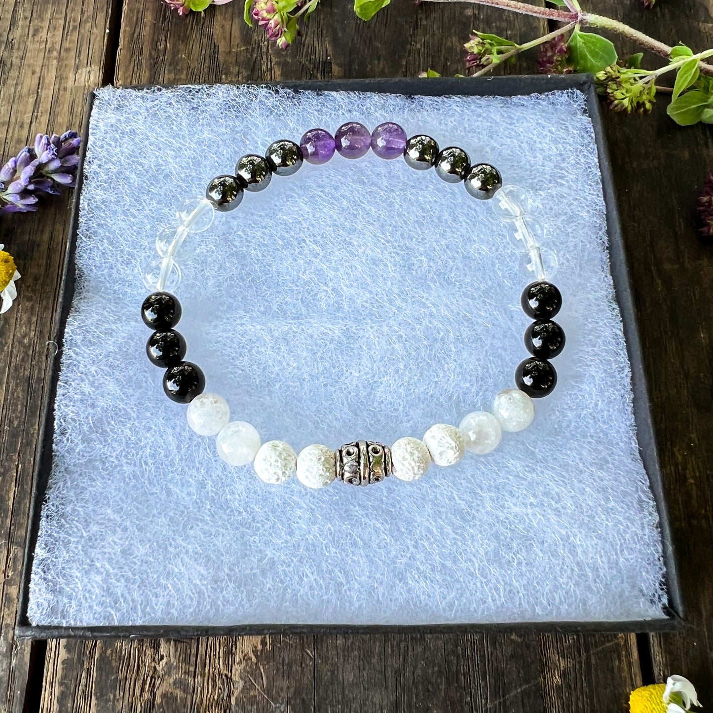 Empath Diffuser Bead Bracelet Size Medium - HSP Diffuser Bracelet - Aromatherapy Diffuser Bracelet - Lava Bead Bracelet - Empath Jewelry - Highly Sensitive Person Bracelet