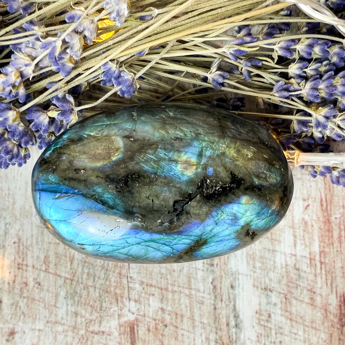 Labradorite Palm Stone - Crystal for communication