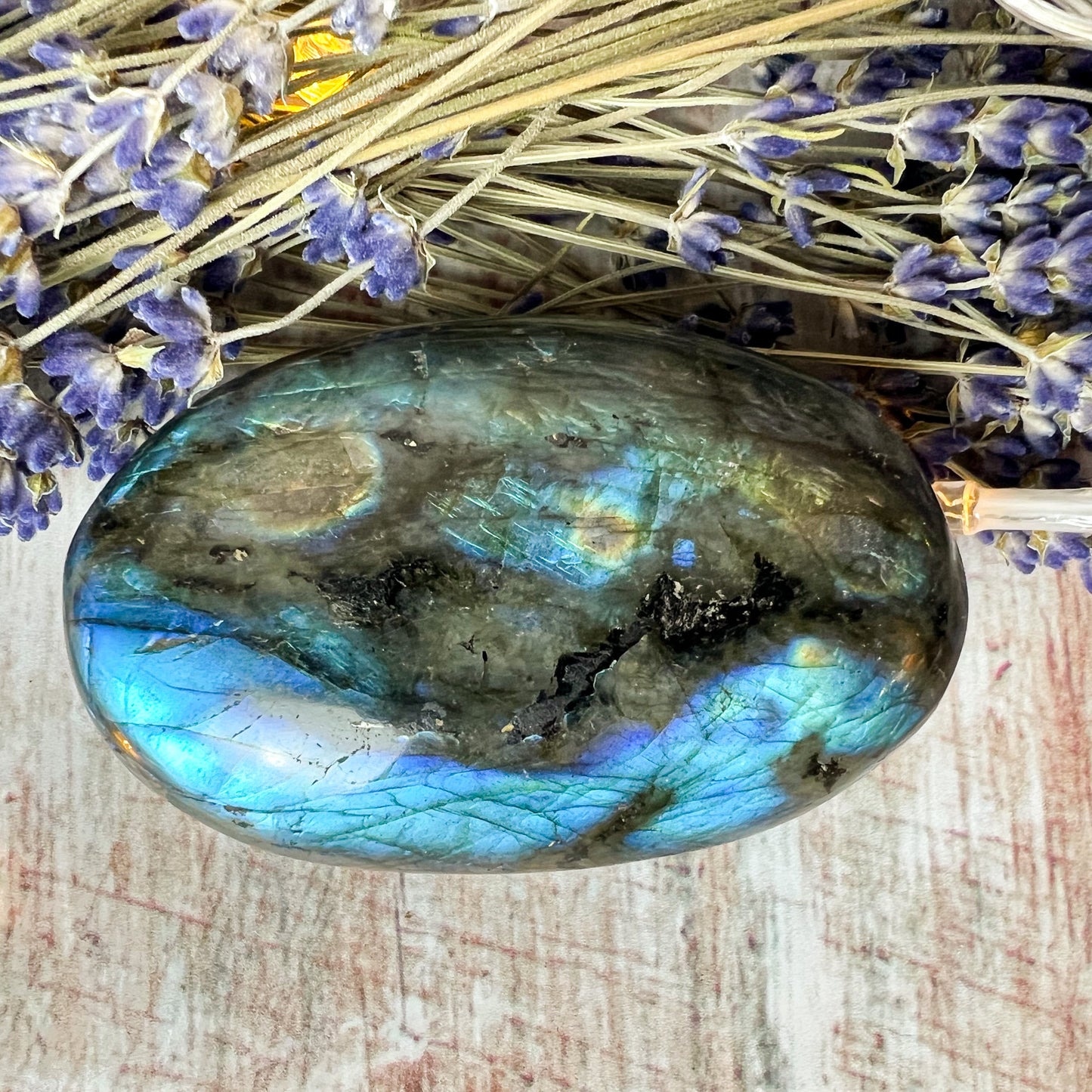 Labradorite Palm Stone - Crystal for communication