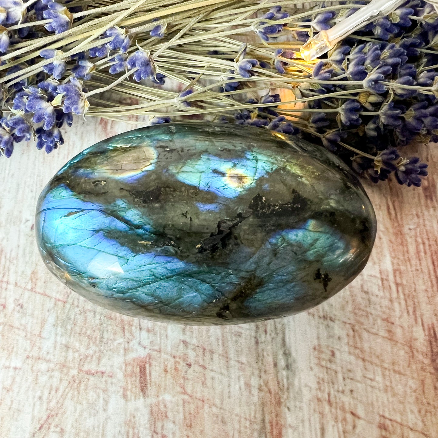 Labradorite Palm Stone - Crystal for communication