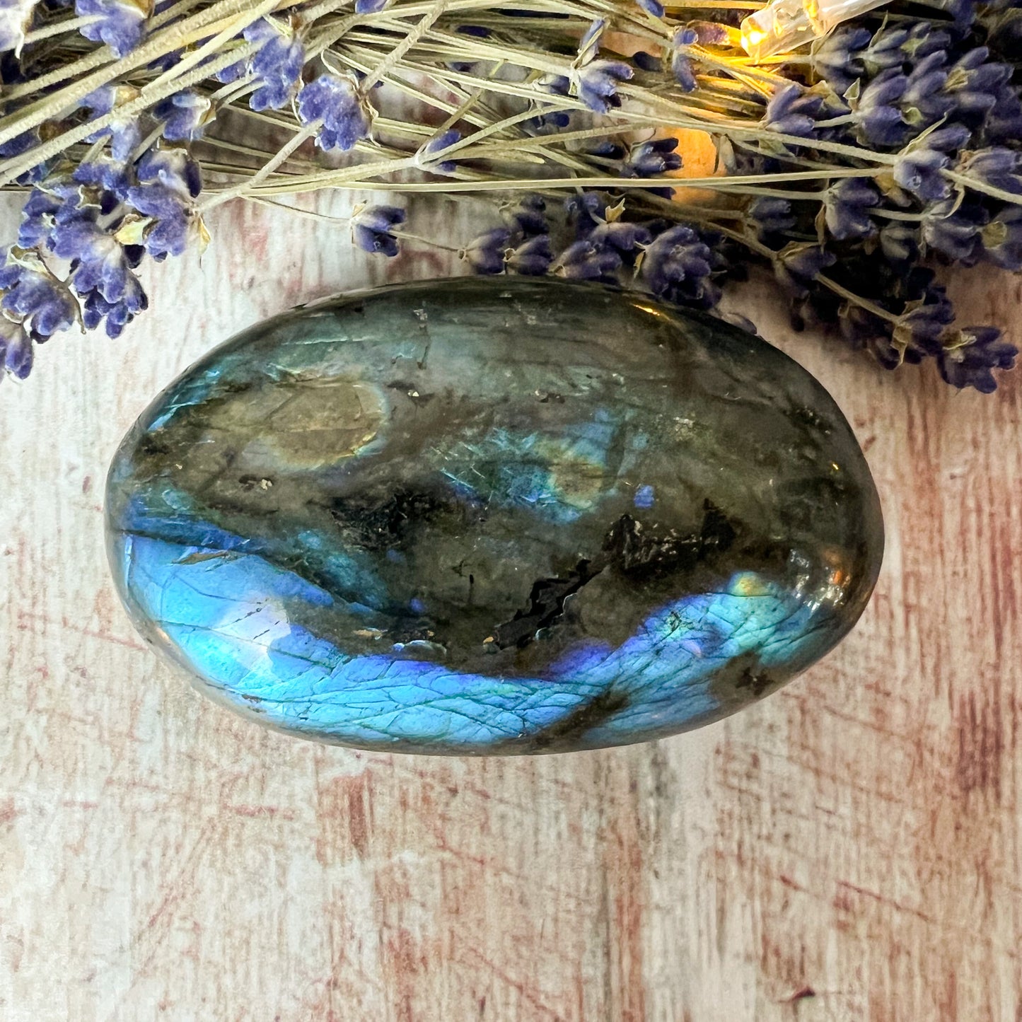 Labradorite Palm Stone - Crystal for communication
