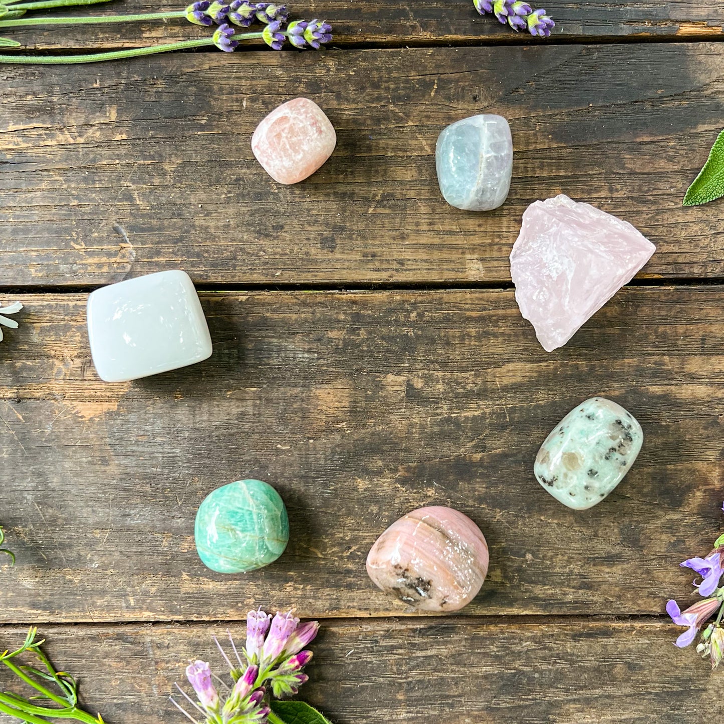 Love & Harmony Crystal Set - Crystals for Heart Chakra Healing - Relationship Crystals -