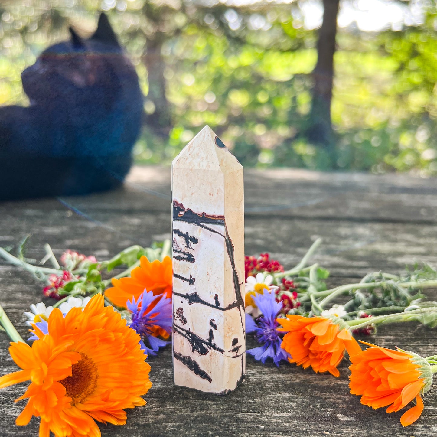 Picture Jasper Crystal Tower - Nurturing Crystal - Grounding Crystal - Comforting Gemstone