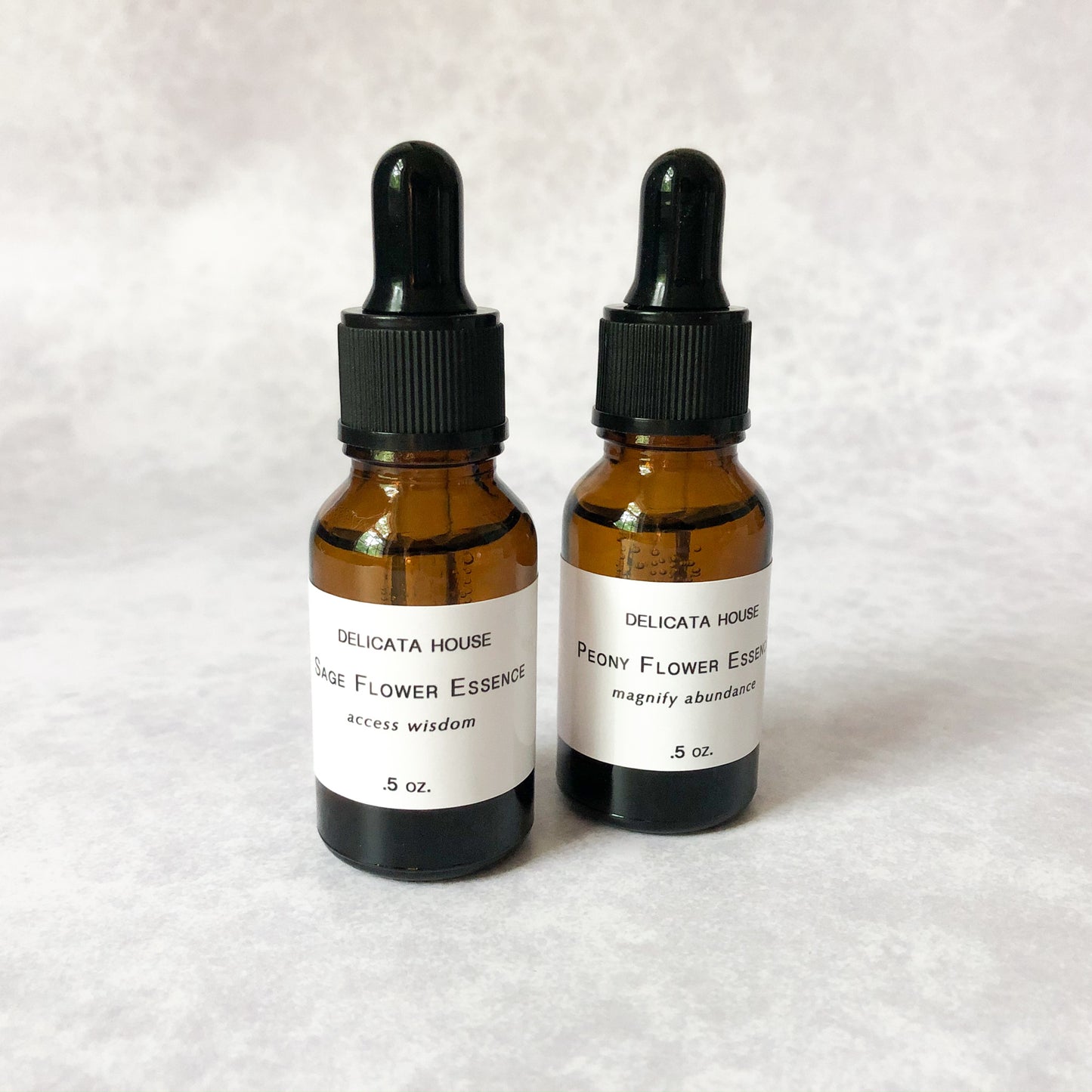 Flower Essence Set - Peony Flower Essence & Sage Flower Essence Set of 2 - Sage Flower Essence - Peony Flower Essence - Flower Remedies - Flower Essence Gift Set - Chakra Support - Third Eye Chakra Balance - Root Chakra Balance