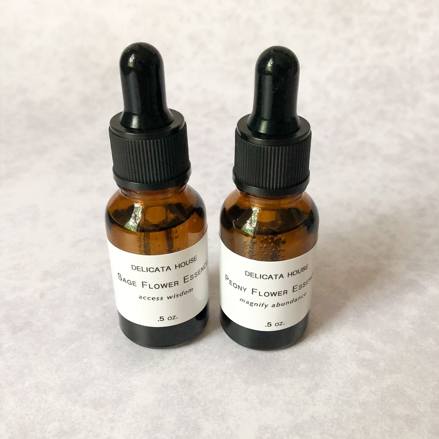 Flower Essence Set - Peony Flower Essence & Sage Flower Essence Set of 2 - Sage Flower Essence - Peony Flower Essence - Flower Remedies - Flower Essence Gift Set - Chakra Support - Third Eye Chakra Balance - Root Chakra Balance