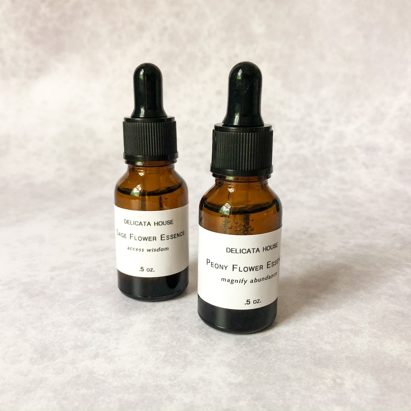 Flower Essence Set - Peony Flower Essence & Sage Flower Essence Set of 2 - Sage Flower Essence - Peony Flower Essence - Flower Remedies - Flower Essence Gift Set - Chakra Support - Third Eye Chakra Balance - Root Chakra Balance