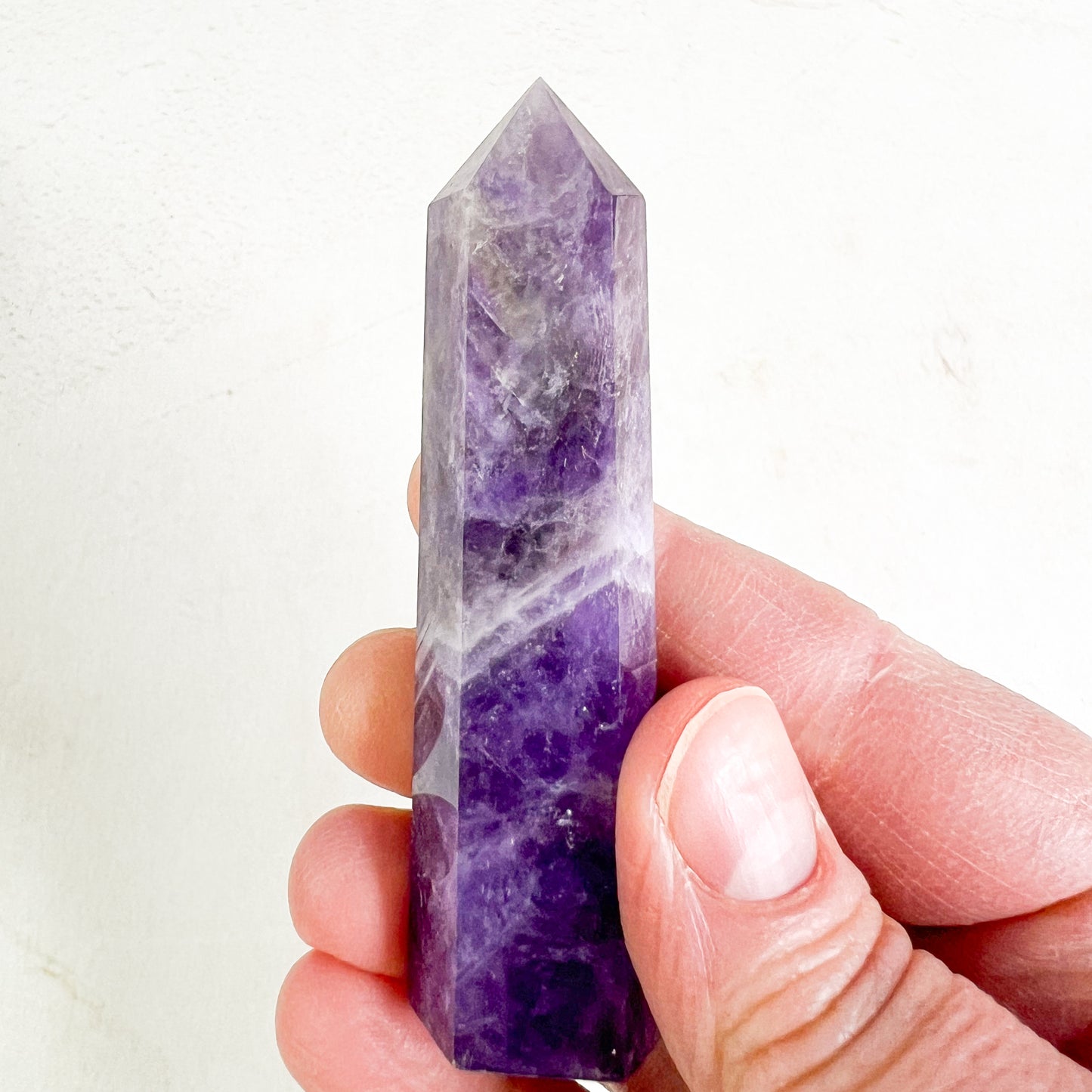 Chevron Amethyst Crystal Tower - Amethyst for Dreams - Crystal Energy Healing - Crystal Sleep Aid