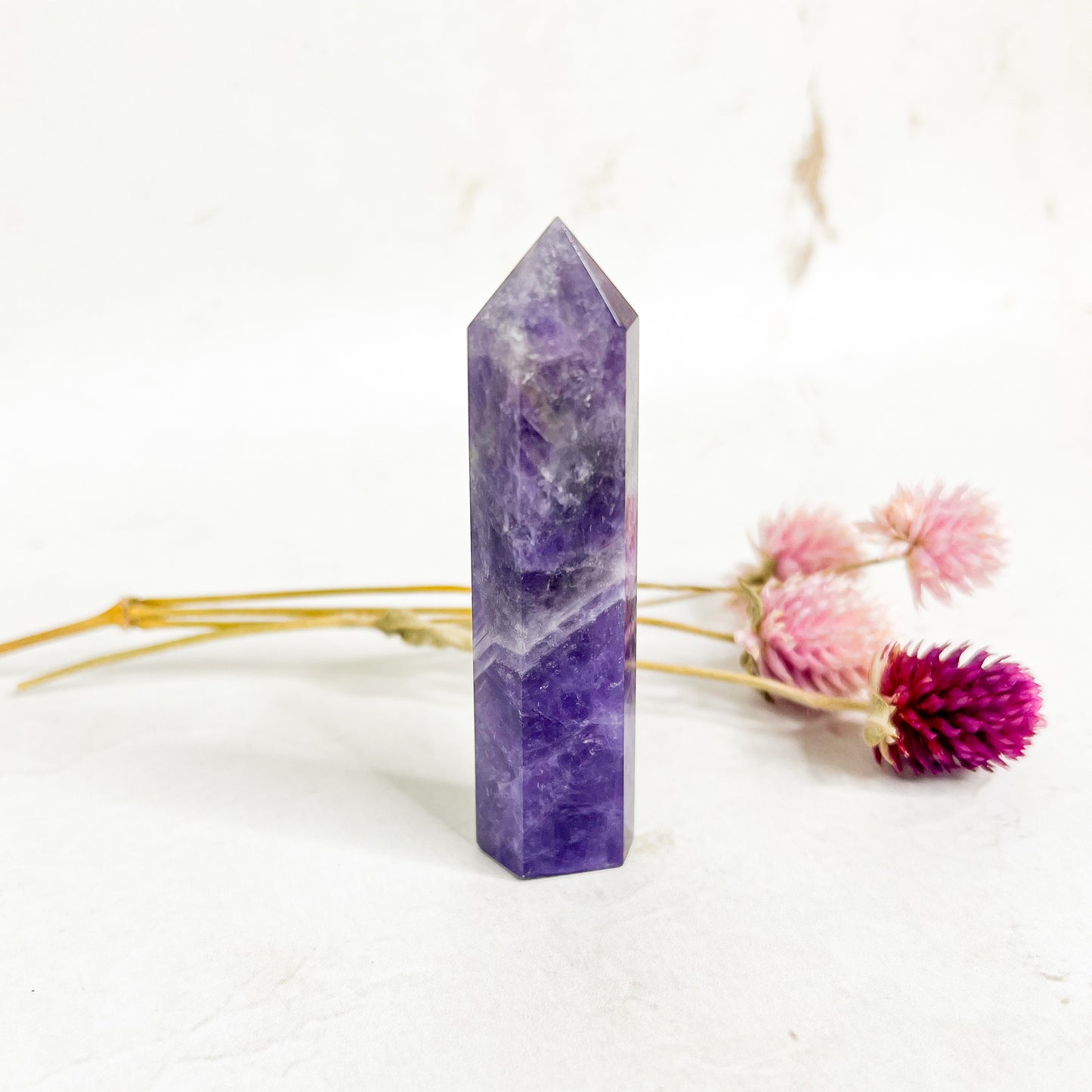 Chevron Amethyst Crystal Tower - Amethyst for Dreams - Crystal Energy Healing - Crystal Sleep Aid