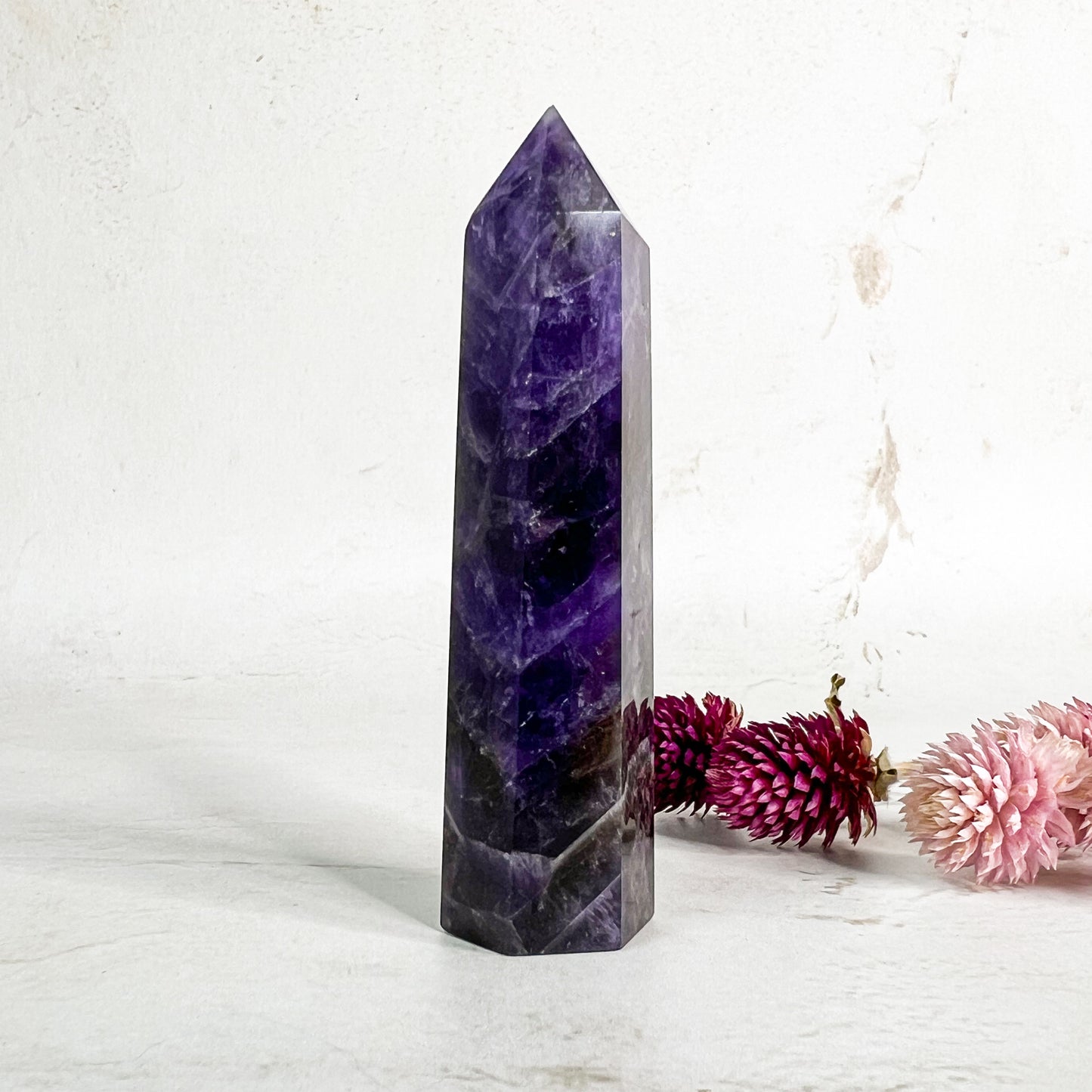 Chevron Amethyst Crystal Tower - Amethyst for Dreams - Crystal Energy Healing - Crystal Sleep Aid