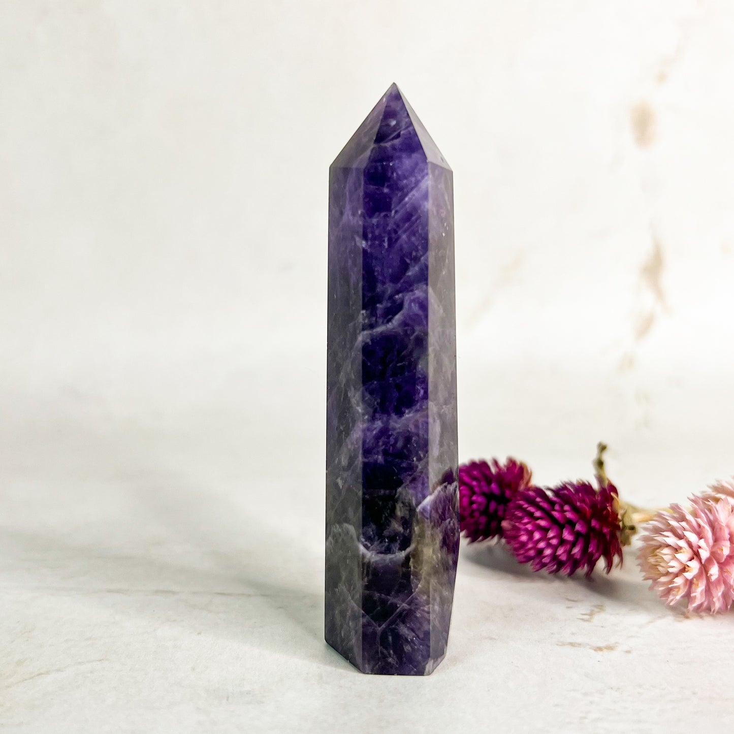 Chevron Amethyst Crystal Tower - Amethyst for Dreams - Crystal Energy Healing - Crystal Sleep Aid