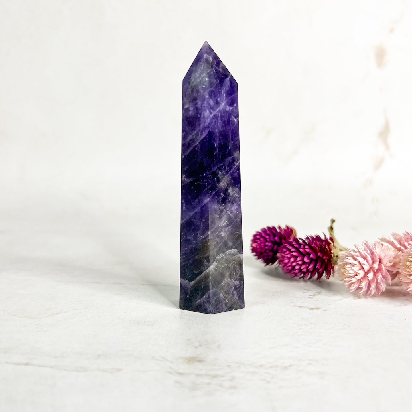 Chevron Amethyst Crystal Tower - Amethyst for Dreams - Crystal Energy Healing - Crystal Sleep Aid