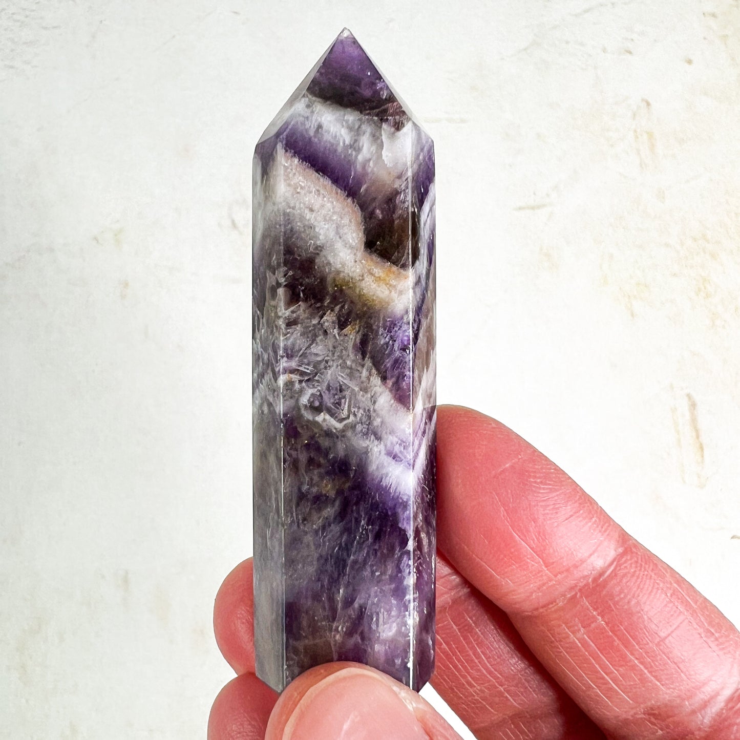 Chevron Amethyst Crystal Tower - Amethyst for Dreams - Crystal Energy Healing - Crystal Sleep Aid