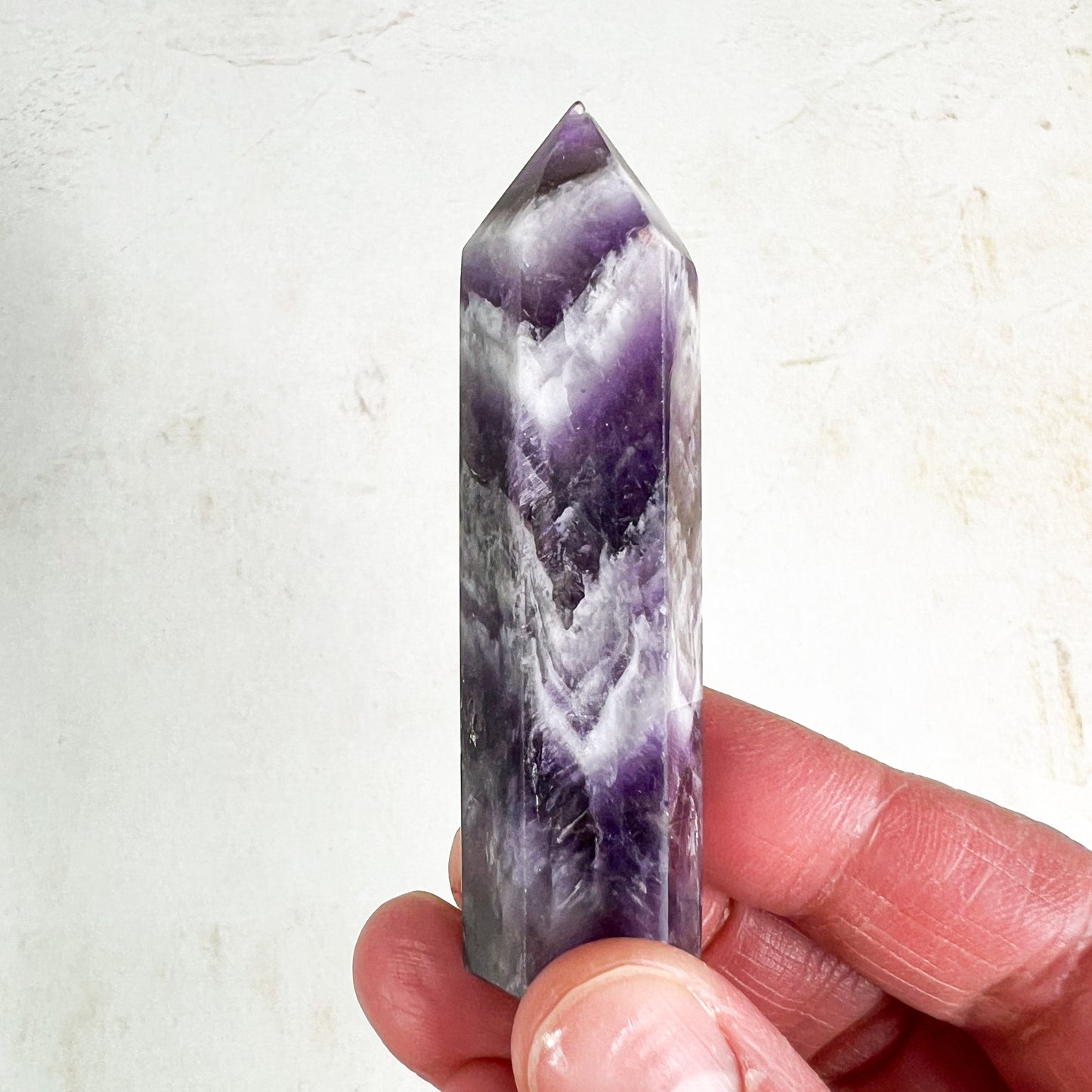 Chevron Amethyst Crystal Tower - Amethyst for Dreams - Crystal Energy Healing - Crystal Sleep Aid