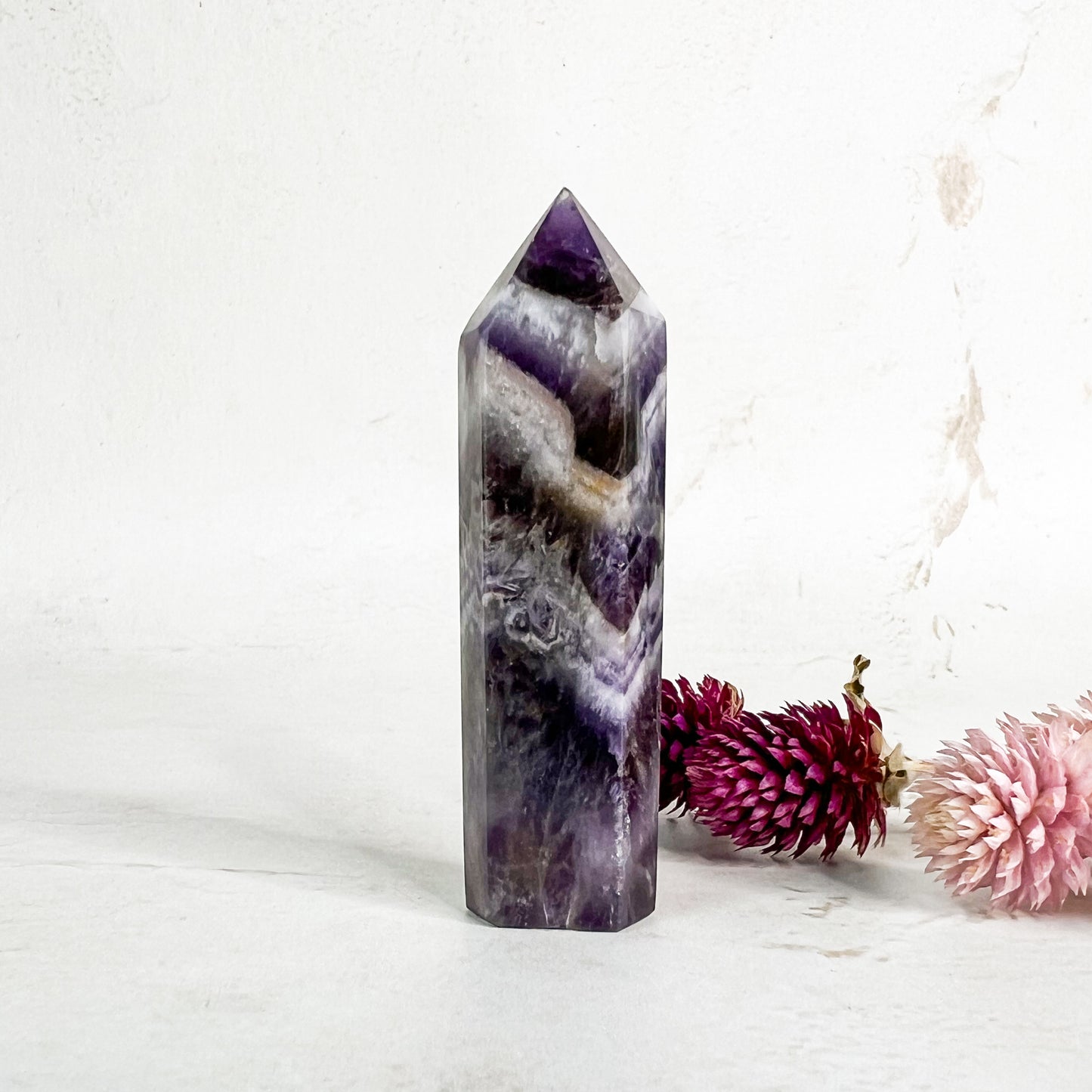Chevron Amethyst Crystal Tower - Amethyst for Dreams - Crystal Energy Healing - Crystal Sleep Aid