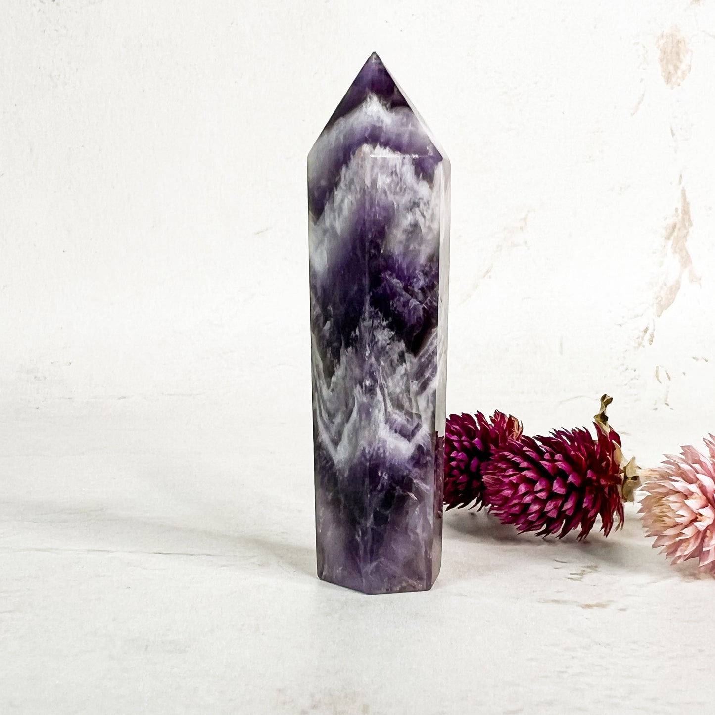 Chevron Amethyst Crystal Tower - Amethyst for Dreams - Crystal Energy Healing - Crystal Sleep Aid