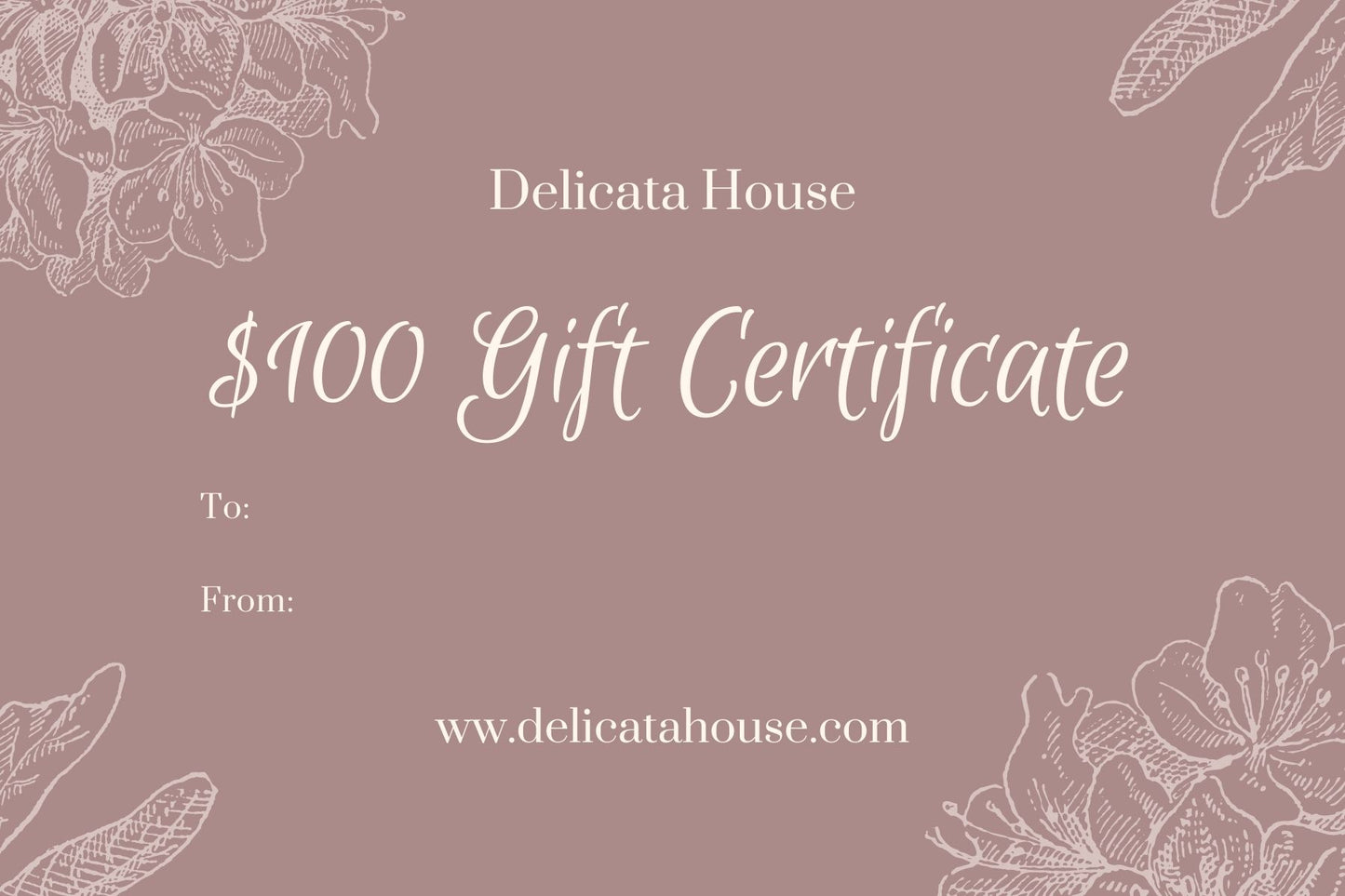 eGift Card - eGift Card - Delicata House eGift Card - Birthday eGift Card - Friend eGift Card