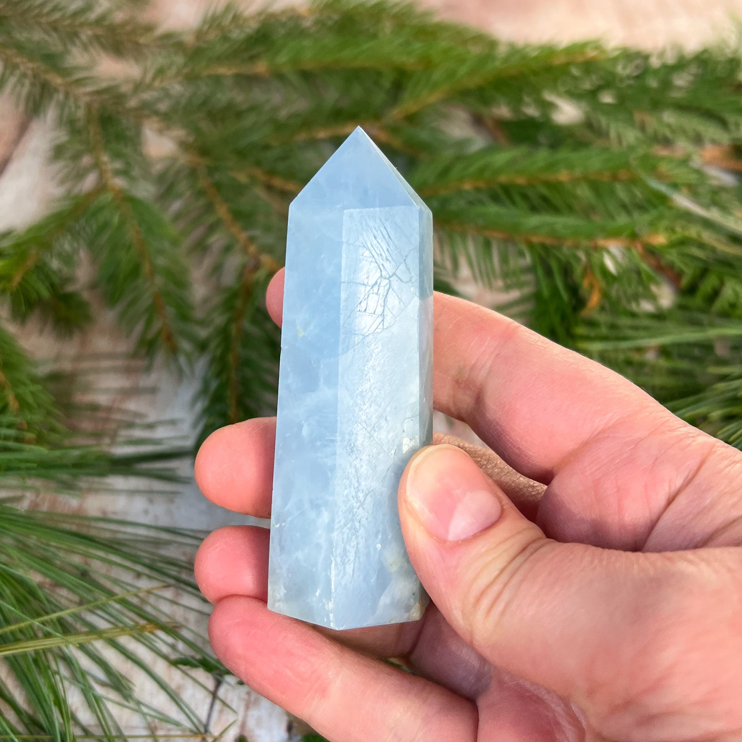 Blue Calcite Tower - Crystal Tower - Soft Blue Calcite Points - Crystal Healing - Energy Healing