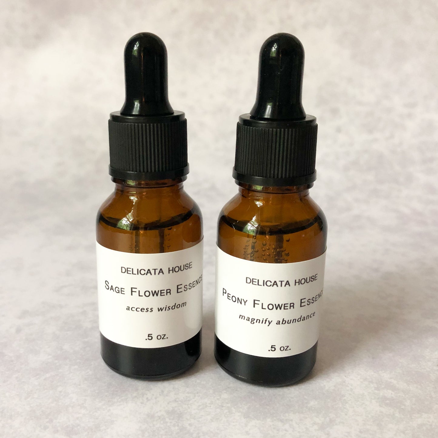 Flower Essence Set - Peony Flower Essence & Sage Flower Essence Set of 2 - Sage Flower Essence - Peony Flower Essence - Flower Remedies - Flower Essence Gift Set - Chakra Support - Third Eye Chakra Balance - Root Chakra Balance