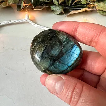 Labradorite Palm Stone - Crystal for Creativity - Crystal for Throat Chakra Balancing