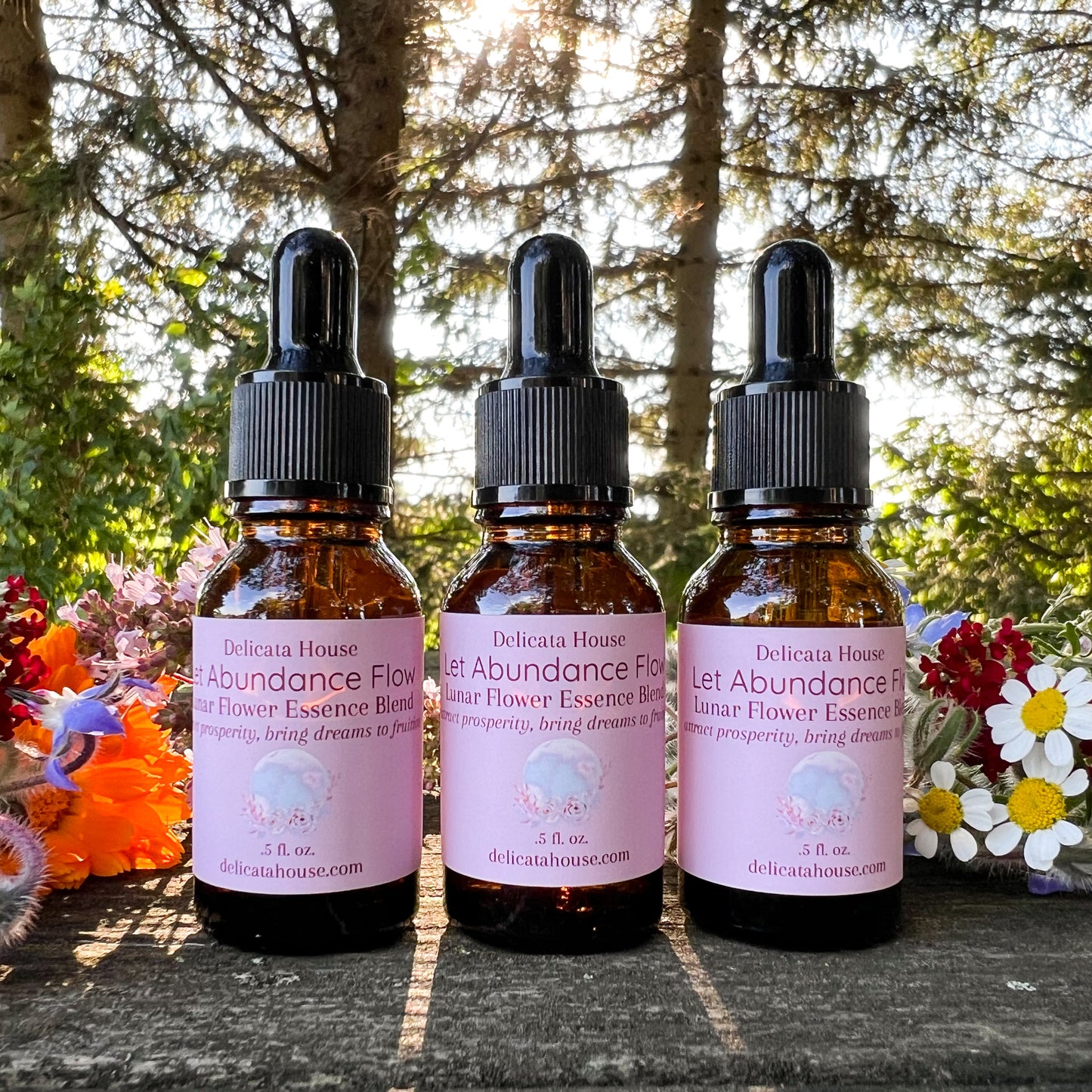 Let Abundance Flow Lunar Flower Essence Blend - attract prosperity, bring dreams to fruition