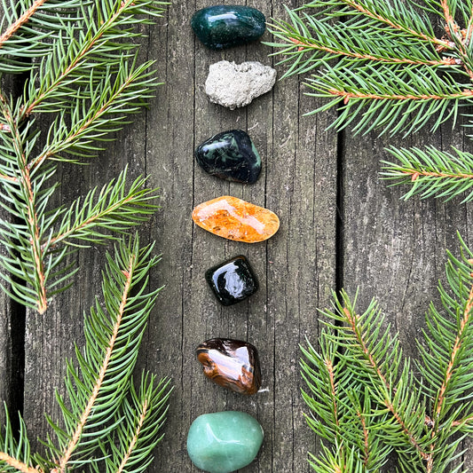 Abundance and Good Fortune Crystal Set - Good Luck Crystals - Root Chakra Crystals