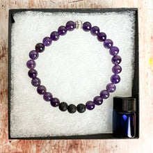 Load image into Gallery viewer, Amethyst Bead Diffuser Bracelet - Amethyst Aromatherapy Bracelet - Amethyst Bracelet - Amethyst Jewelry