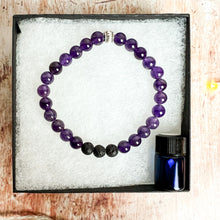 Load image into Gallery viewer, Amethyst Bead Diffuser Bracelet - Amethyst Aromatherapy Bracelet - Amethyst Bracelet - Amethyst Jewelry
