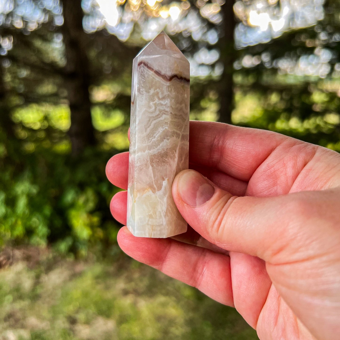 RARE Natural Amethyst Lace Agate Crystal Tower