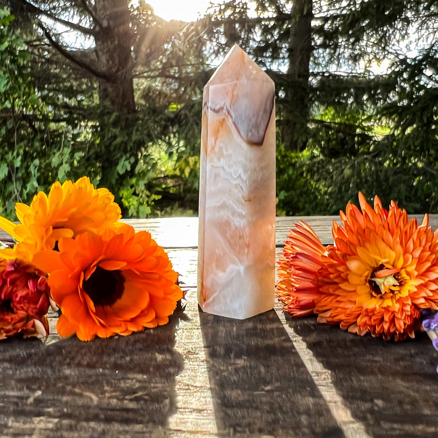 RARE Natural Amethyst Lace Agate Crystal Tower