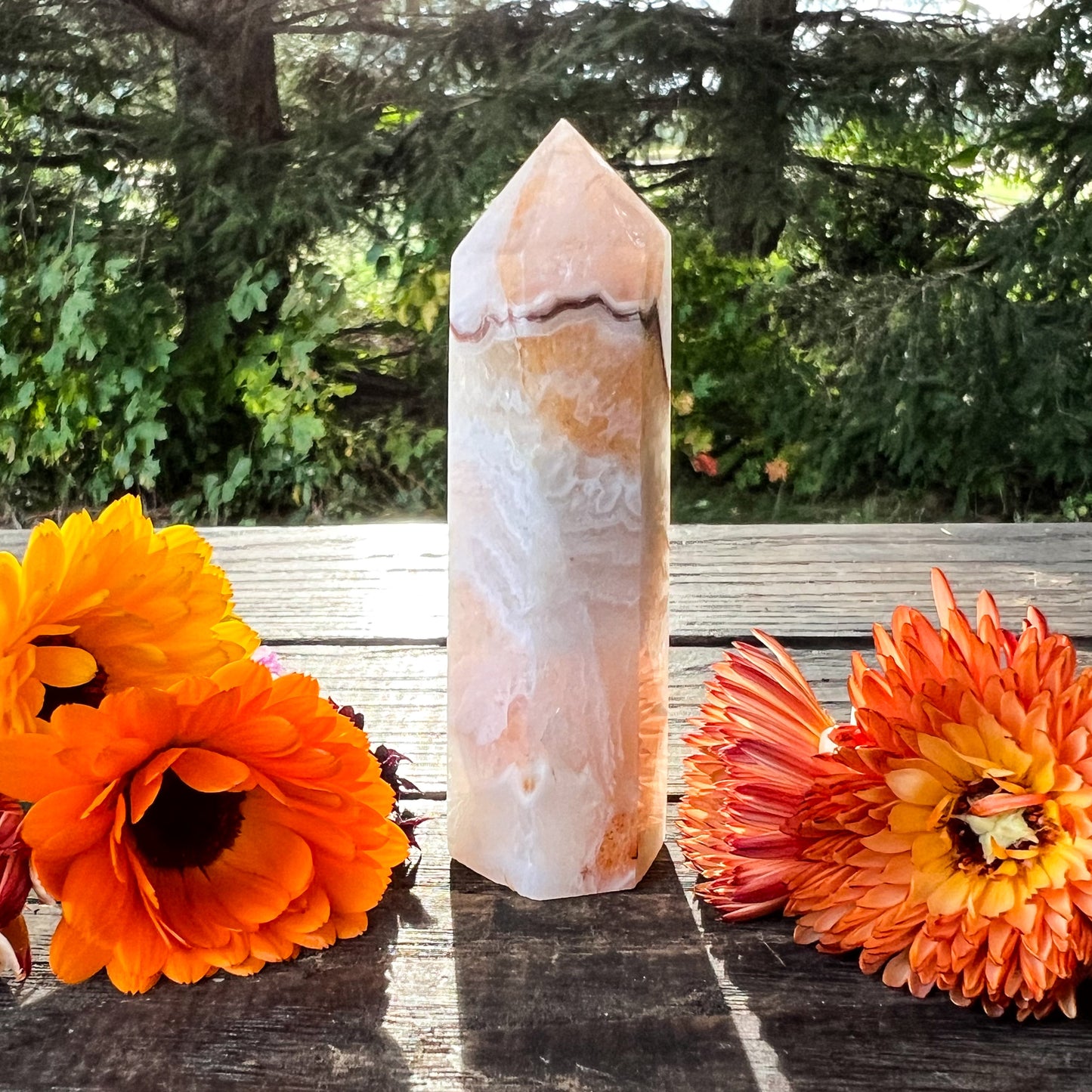 RARE Natural Amethyst Lace Agate Crystal Tower