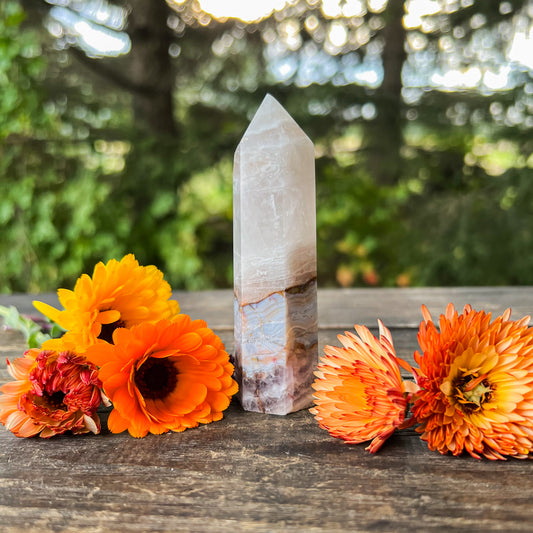 RARE Natural Amethyst Lace Agate Crystal Tower