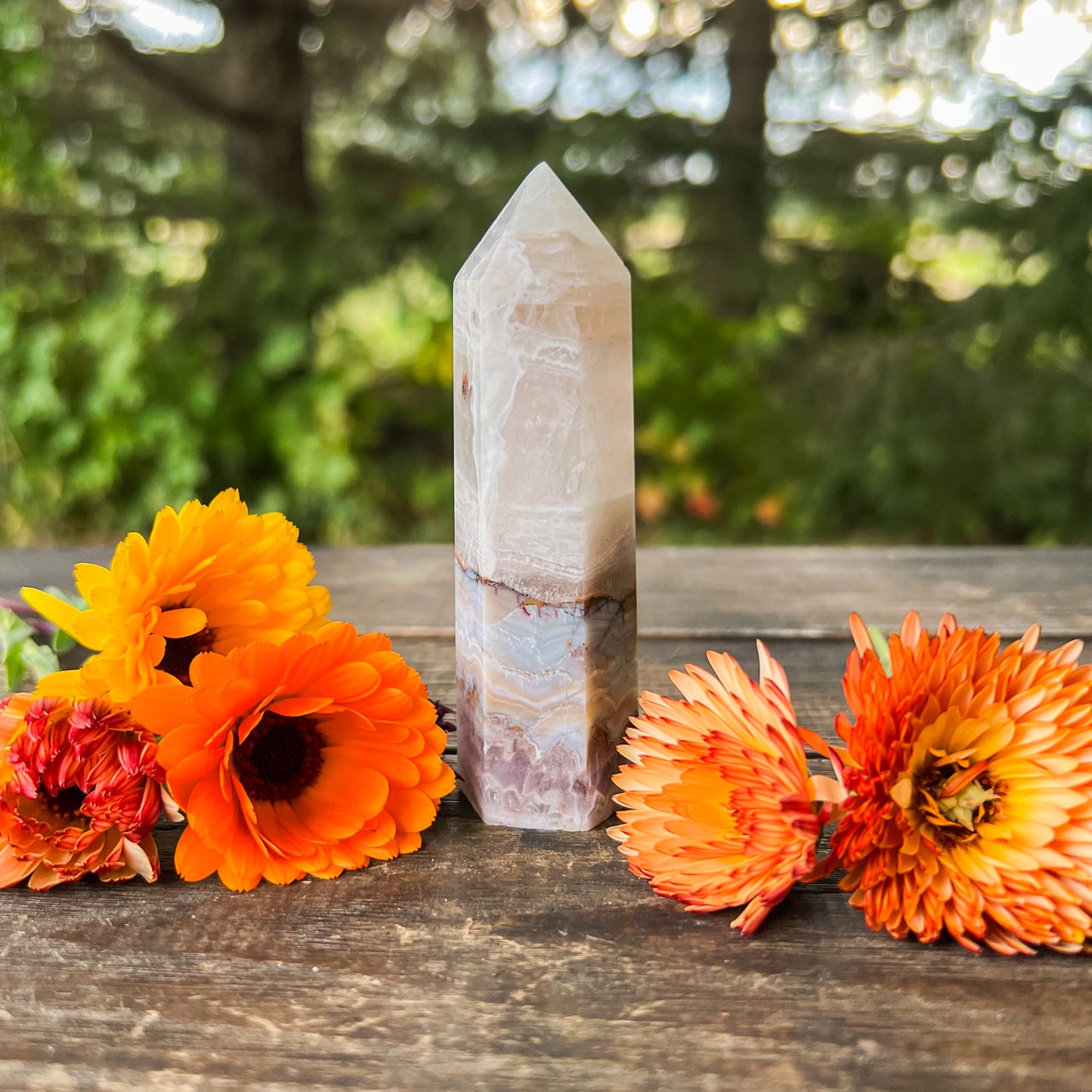 RARE Natural Amethyst Lace Agate Crystal Tower