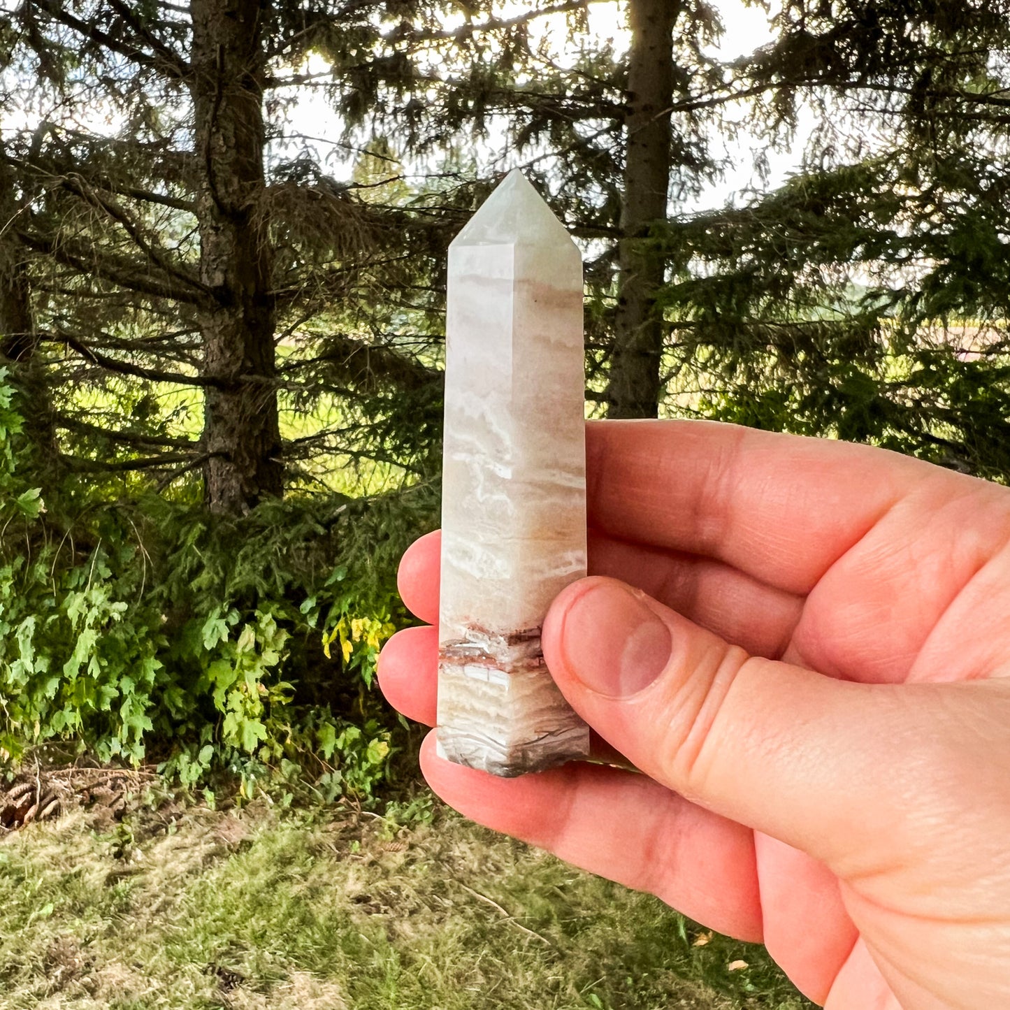 RARE Natural Amethyst Lace Agate Crystal Tower