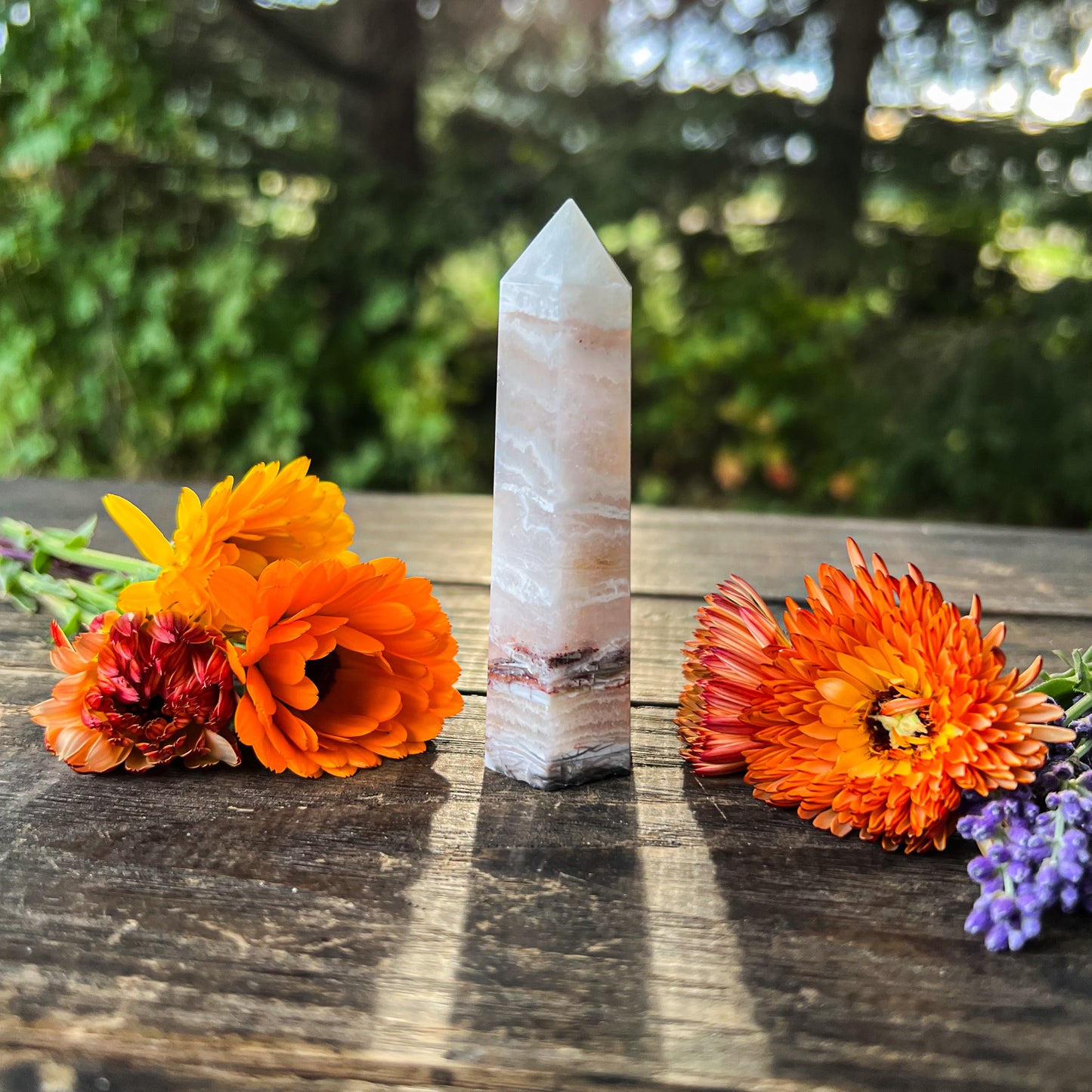 RARE Natural Amethyst Lace Agate Crystal Tower