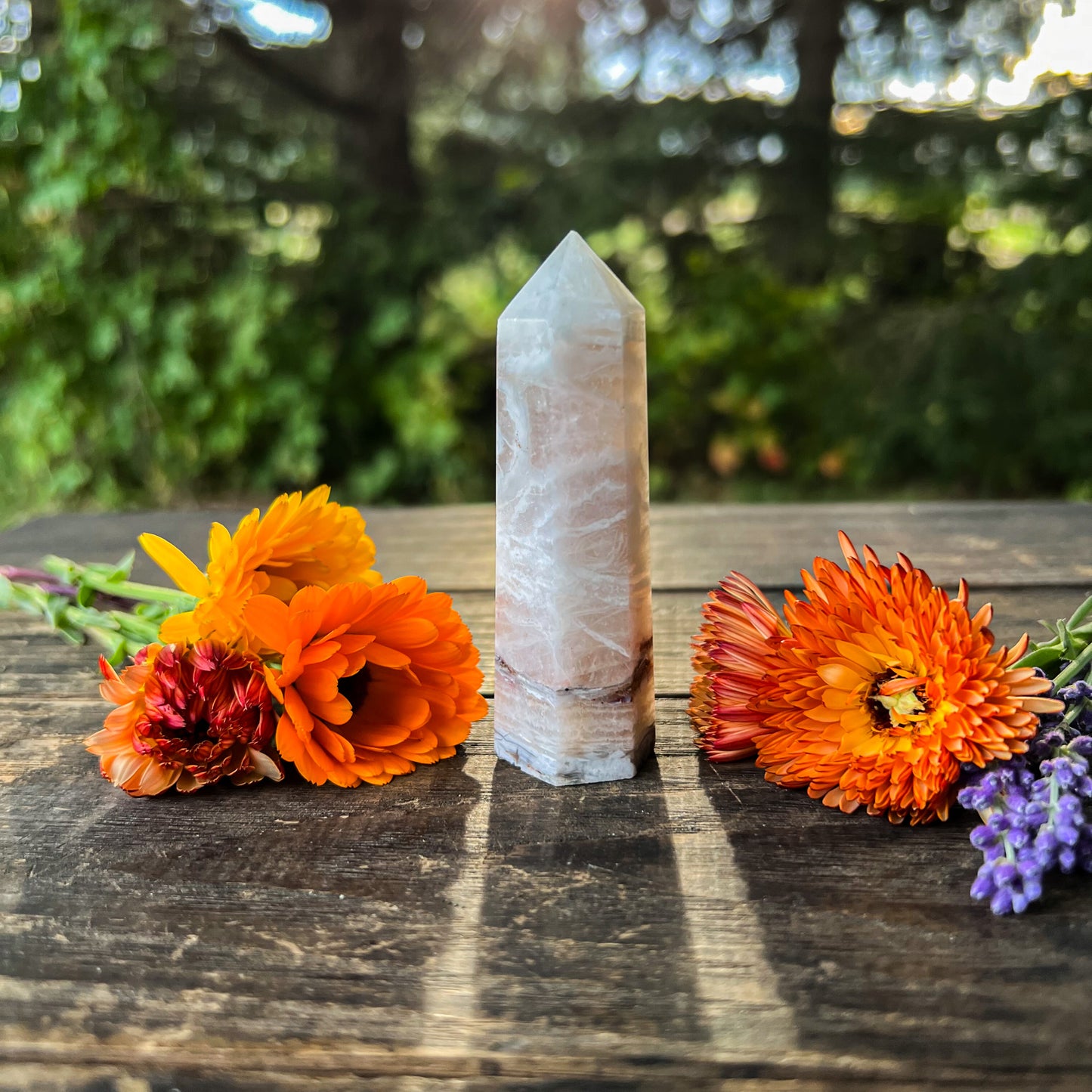 RARE Natural Amethyst Lace Agate Crystal Tower