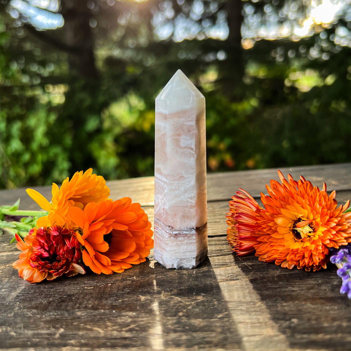 RARE Natural Amethyst Lace Agate Crystal Tower