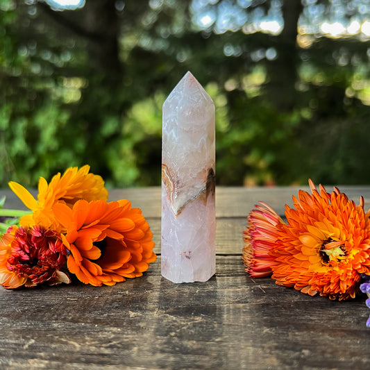 RARE Natural Amethyst Lace Agate Crystal Tower