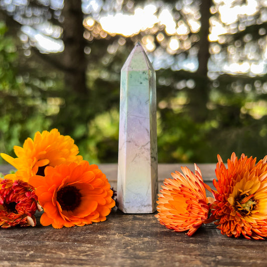 Angel Aura Howlite Crystal Tower