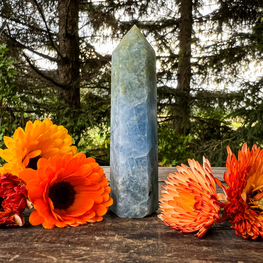 Blue Calcite Tower - Crystal Tower - Soft Blue Calcite Points - Crystal Healing - Energy Healing