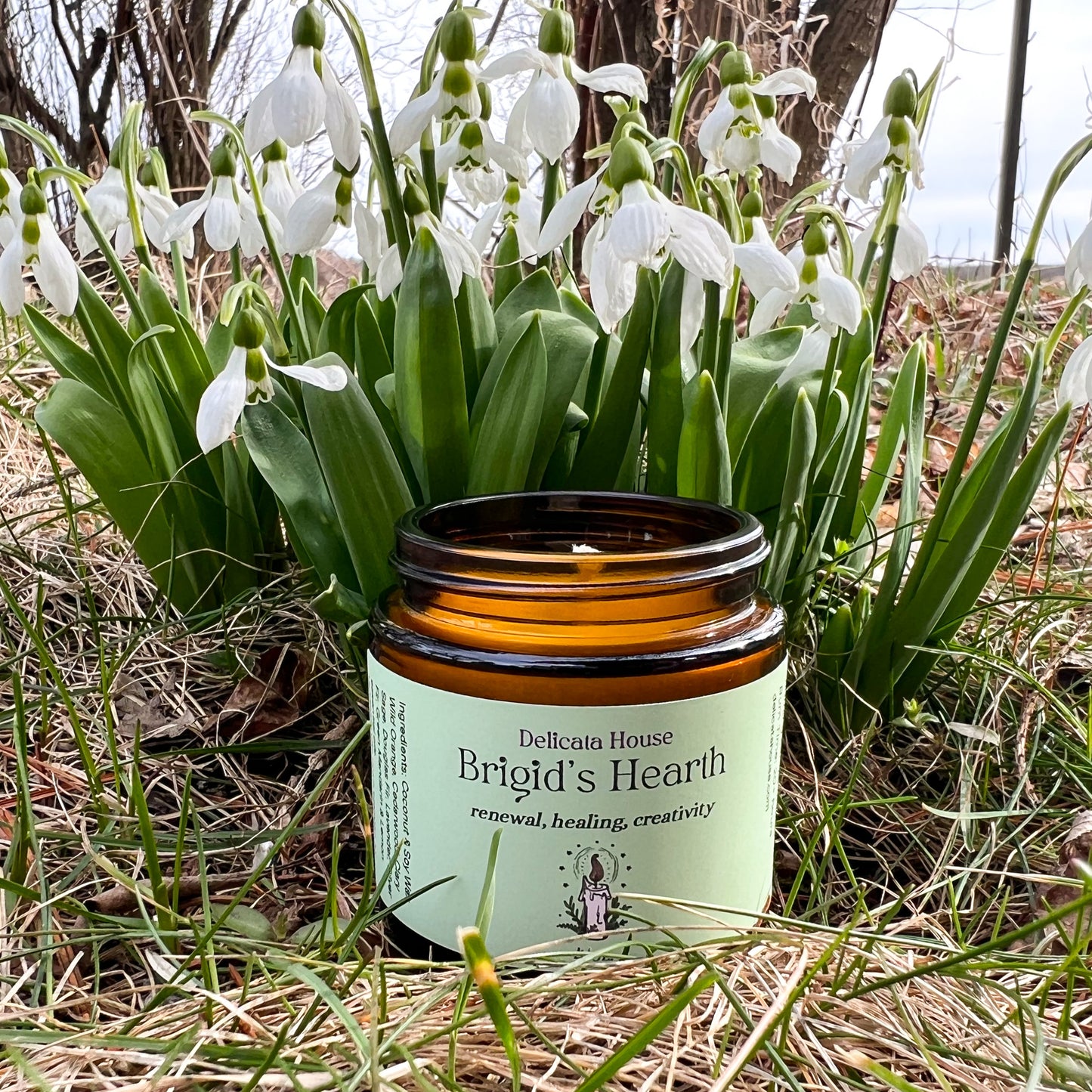 Brigid's Hearth Candle - Sacred Feminine Candle - Phthalate Free Candle - Vegan Candle - Coconut Soy Wax Candle - Hand-poured Candle