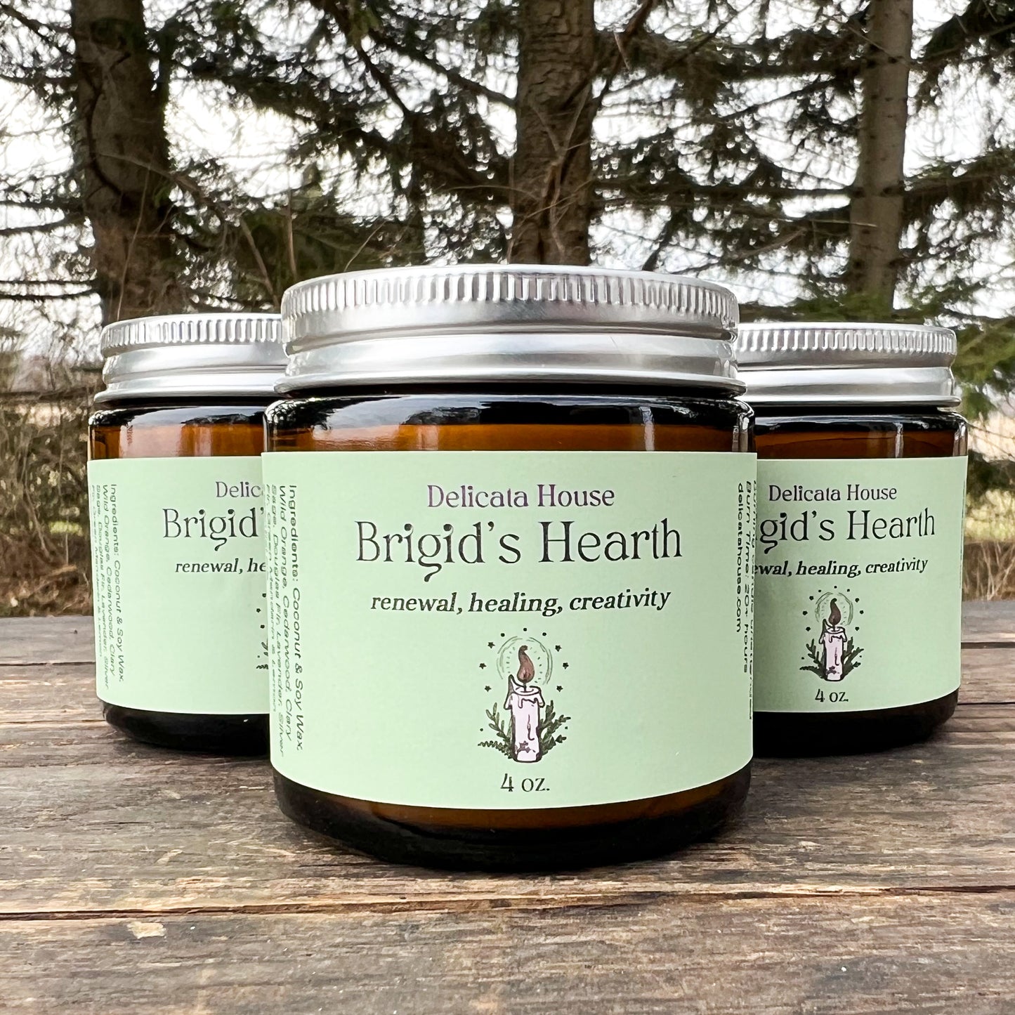 Brigid's Hearth Candle - Sacred Feminine Candle - Phthalate Free Candle - Vegan Candle - Coconut Soy Wax Candle - Hand-poured Candle