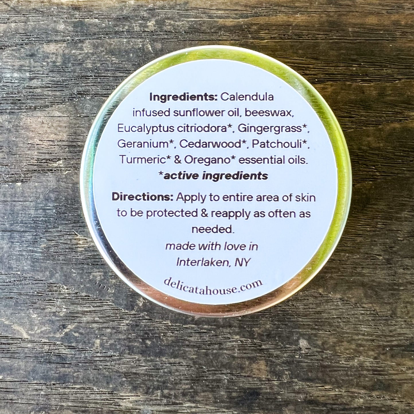 Bug Away Balm - Bug Repellent Balm - with Lemon Eucalyptus, Gingergrass & Cedarwood essential oils